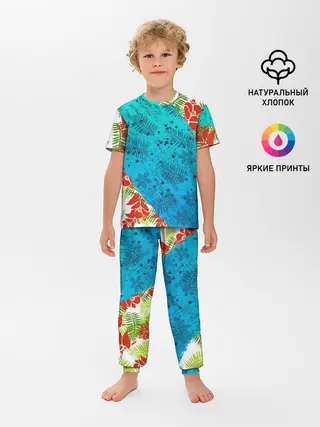Детская пижама с брюками / ЛЕТНИЕ КРАСКИ | ТРОПИКИ / SUMMER / МОРЕ