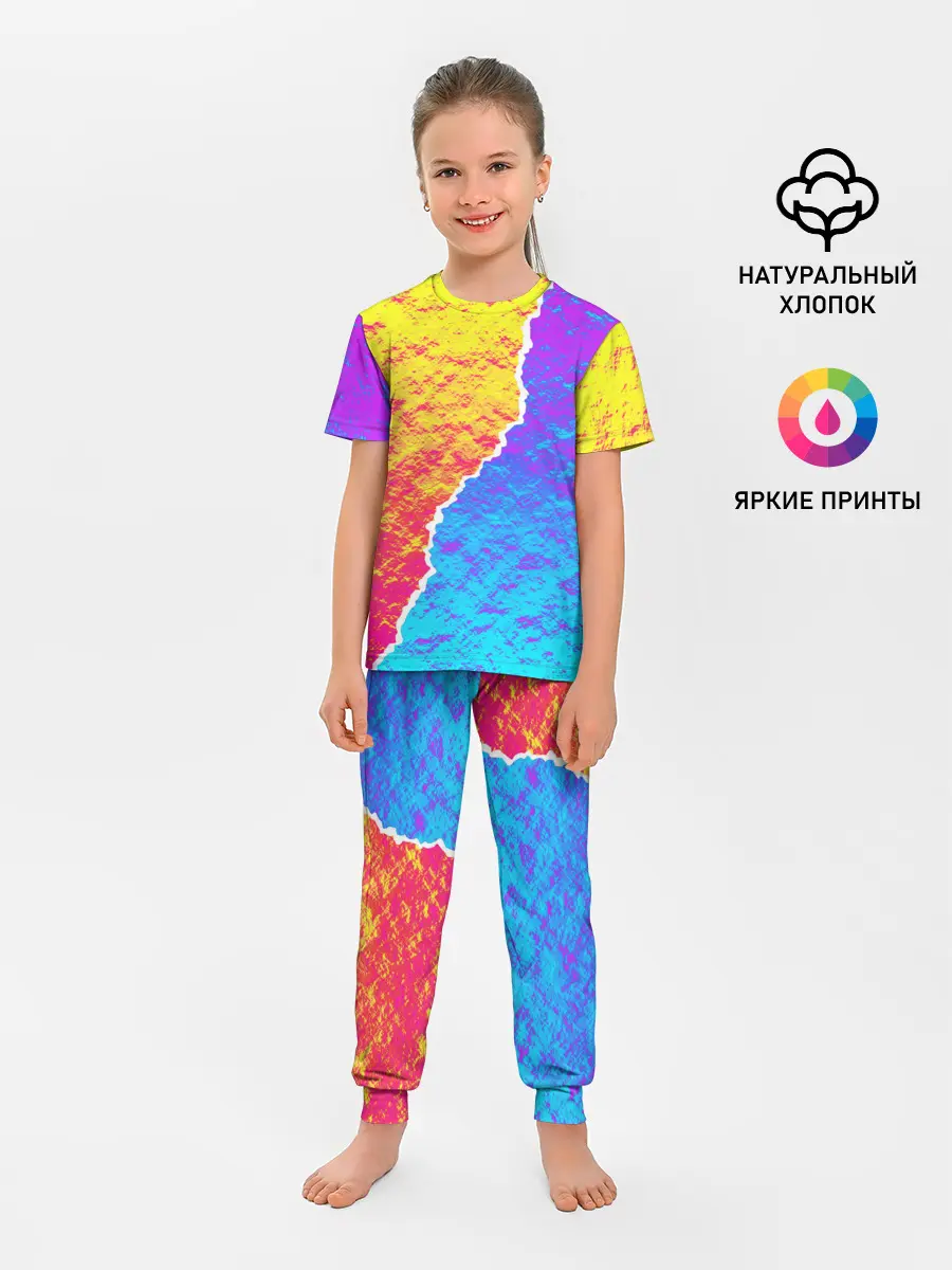 Детская пижама с брюками / Цветные переливы