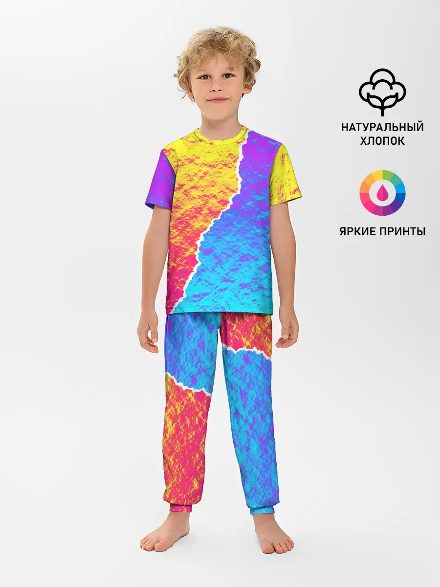 Детская пижама с брюками / Цветные переливы