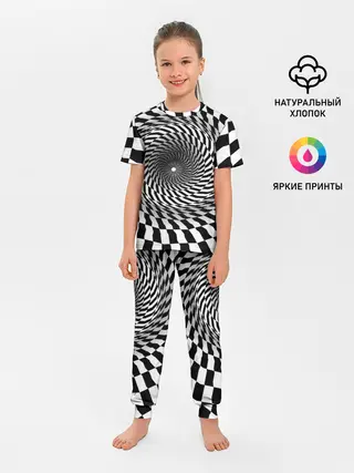 Детская пижама с брюками / Оптические квадраты