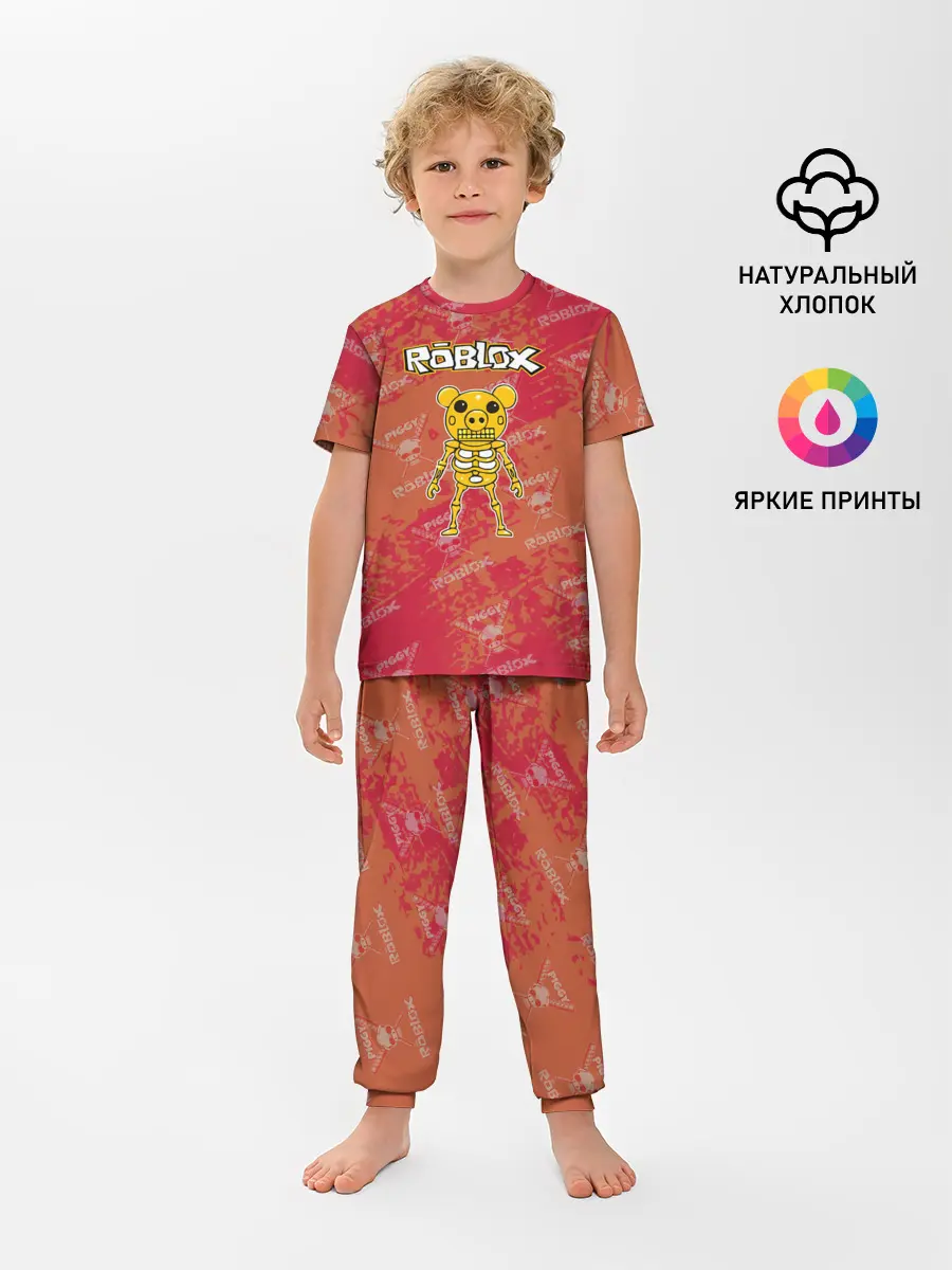 Детская пижама с брюками / Свинка Пигги из Roblox