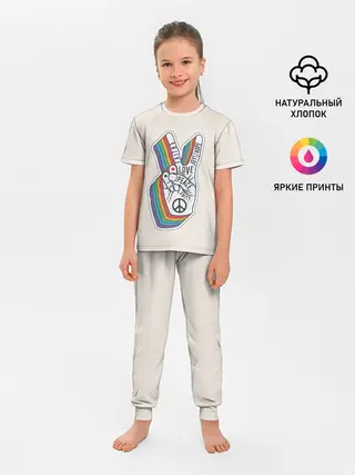 Детская пижама с брюками / PEACE and LOVE | МИР и ЛЮБОВЬ
