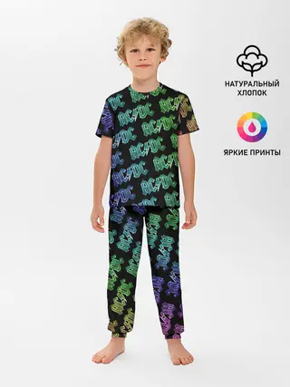 Детская пижама с брюками / AC DC. Паттерн Градиент