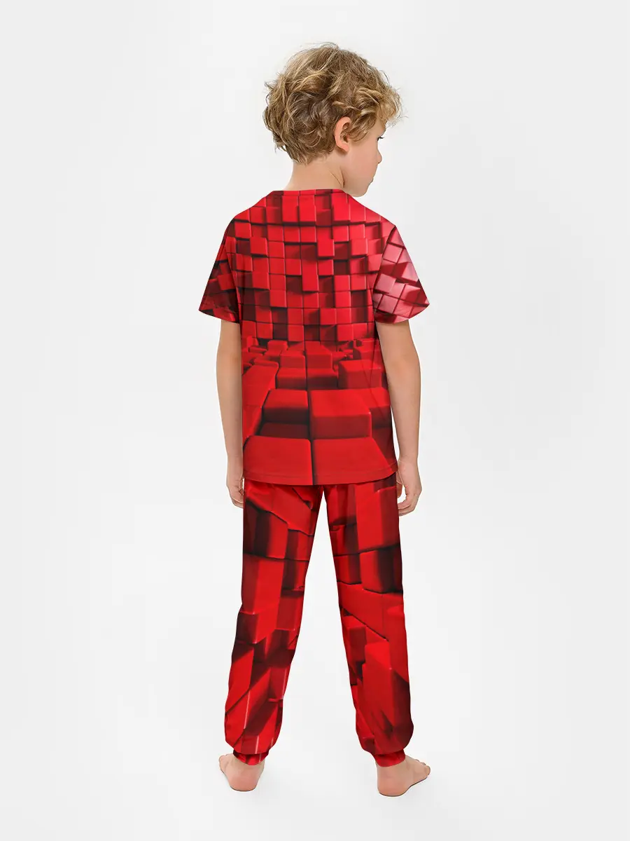 Детская пижама с брюками / 3D кубики