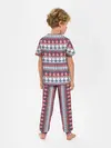 Детская пижама с брюками / Этнический красно-синий узор