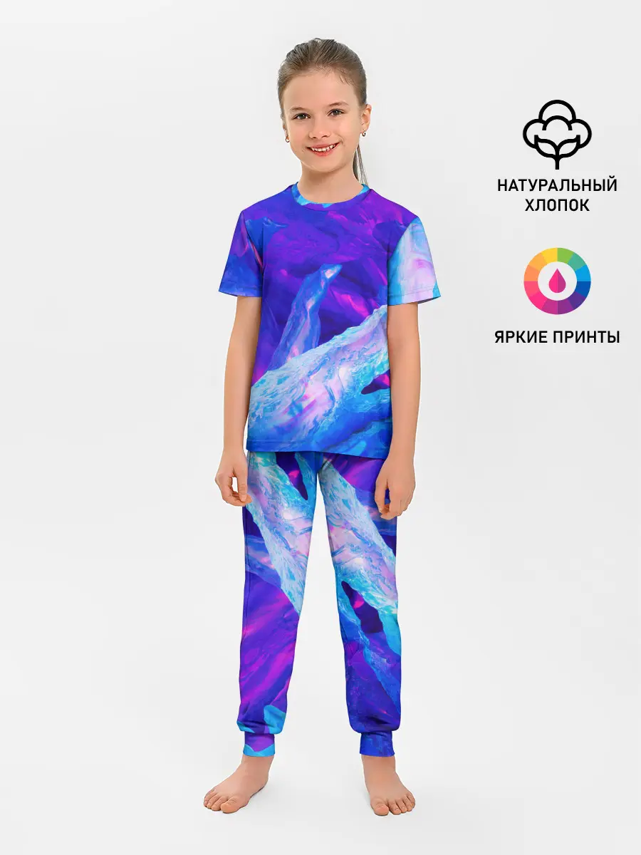 Детская пижама с брюками / ЛЕДЯНОЙ НЕОН