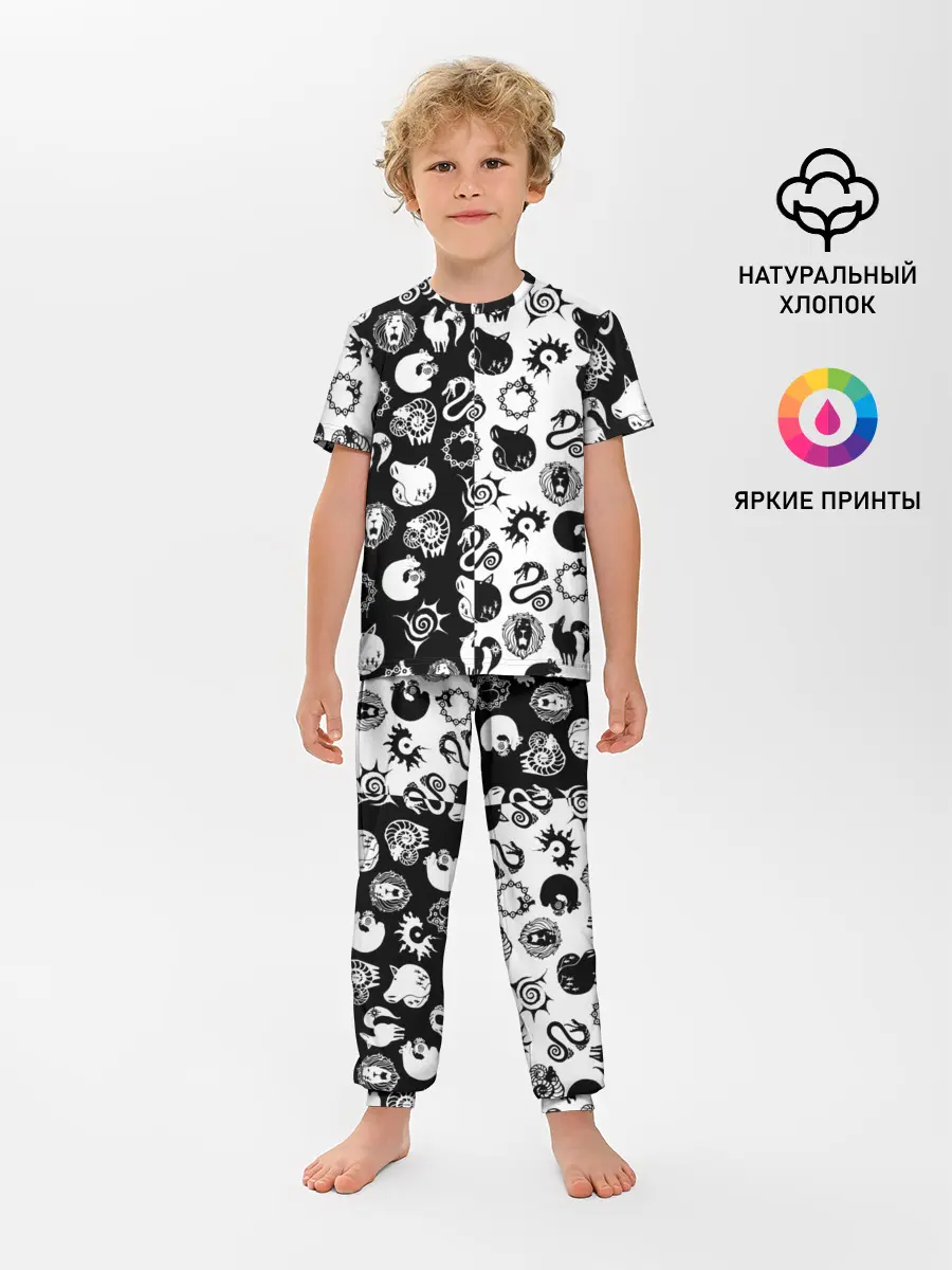 Детская пижама с брюками / ЭМБЛЕМЫ 7 СМЕРТНЫХ ГРЕХОВ