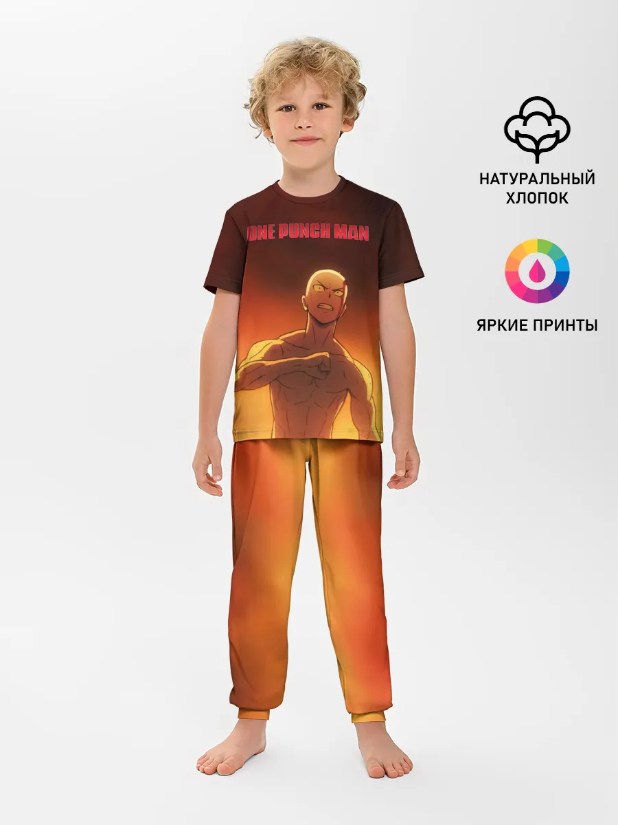 Детская пижама с брюками / Сайтама в огне One Punch-Man