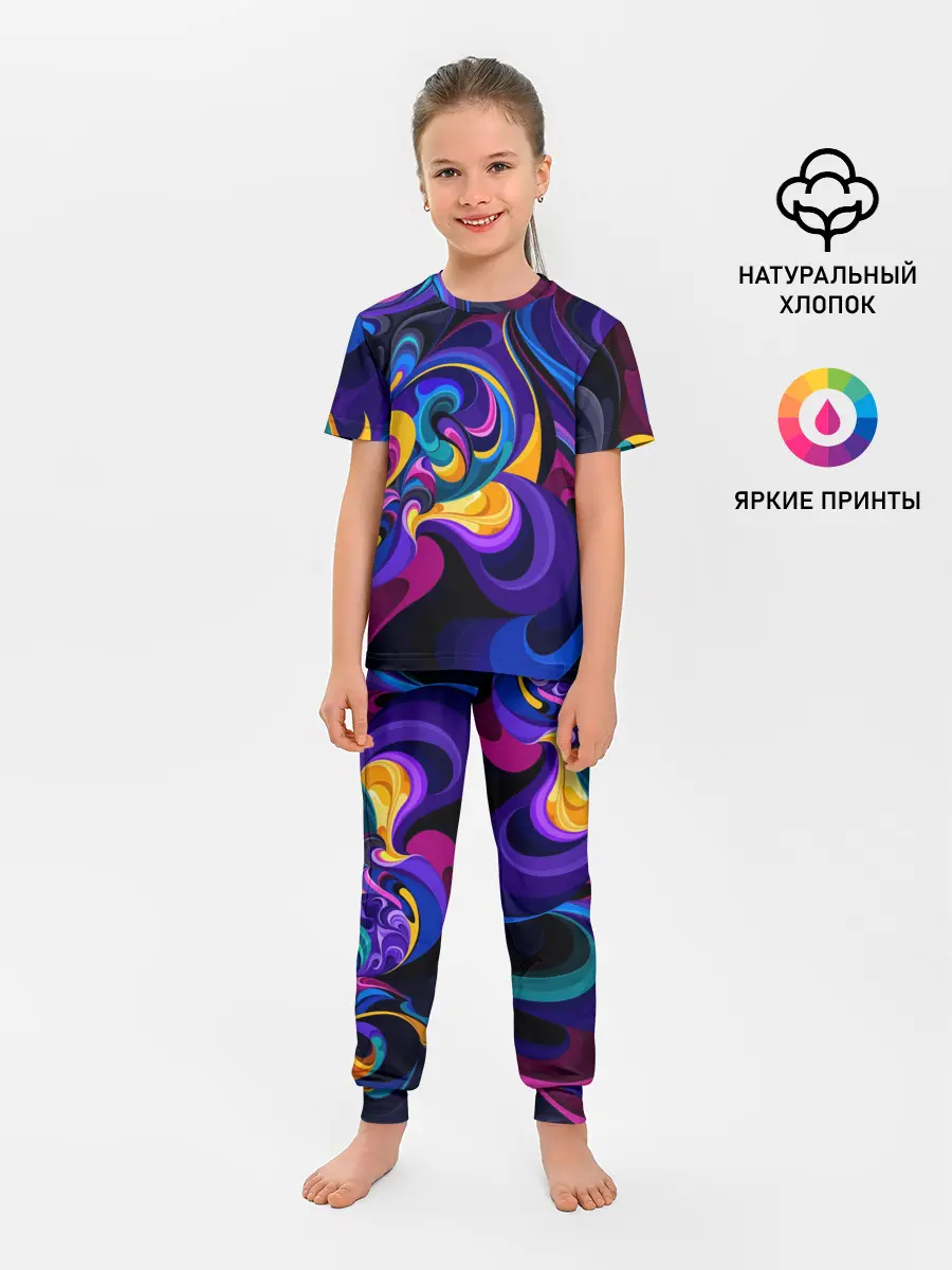 Детская пижама с брюками / Абстрактный Узор