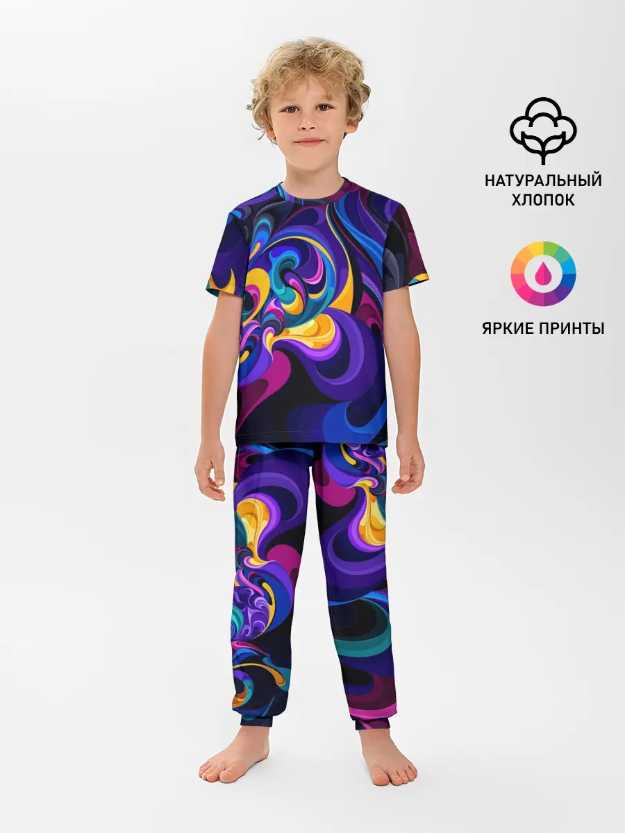 Детская пижама с брюками / Абстрактный Узор