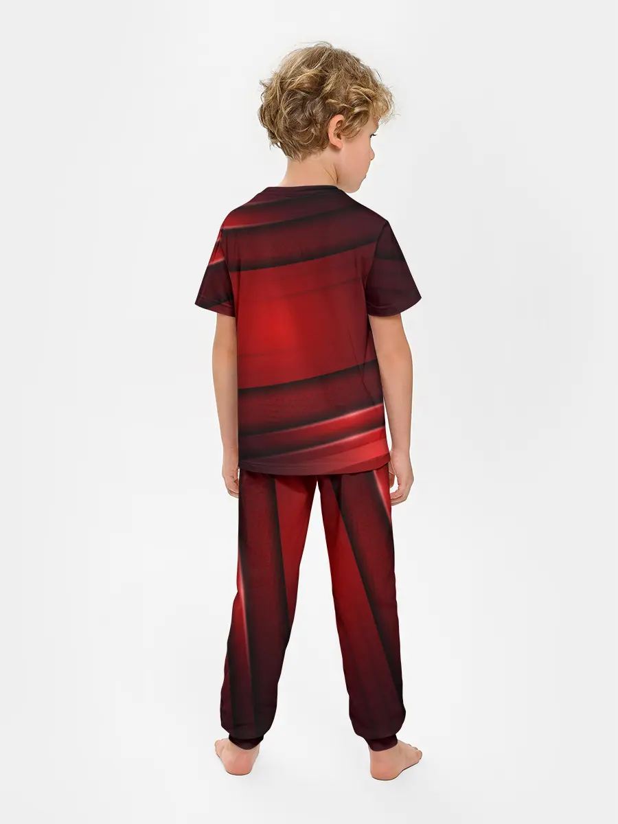 Детская пижама с брюками / 3D red Абстрактные линии