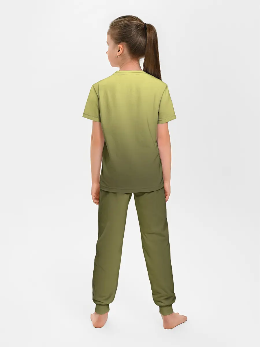 Детская пижама с брюками / много черных котов