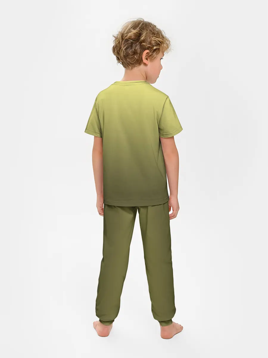 Детская пижама с брюками / много черных котов