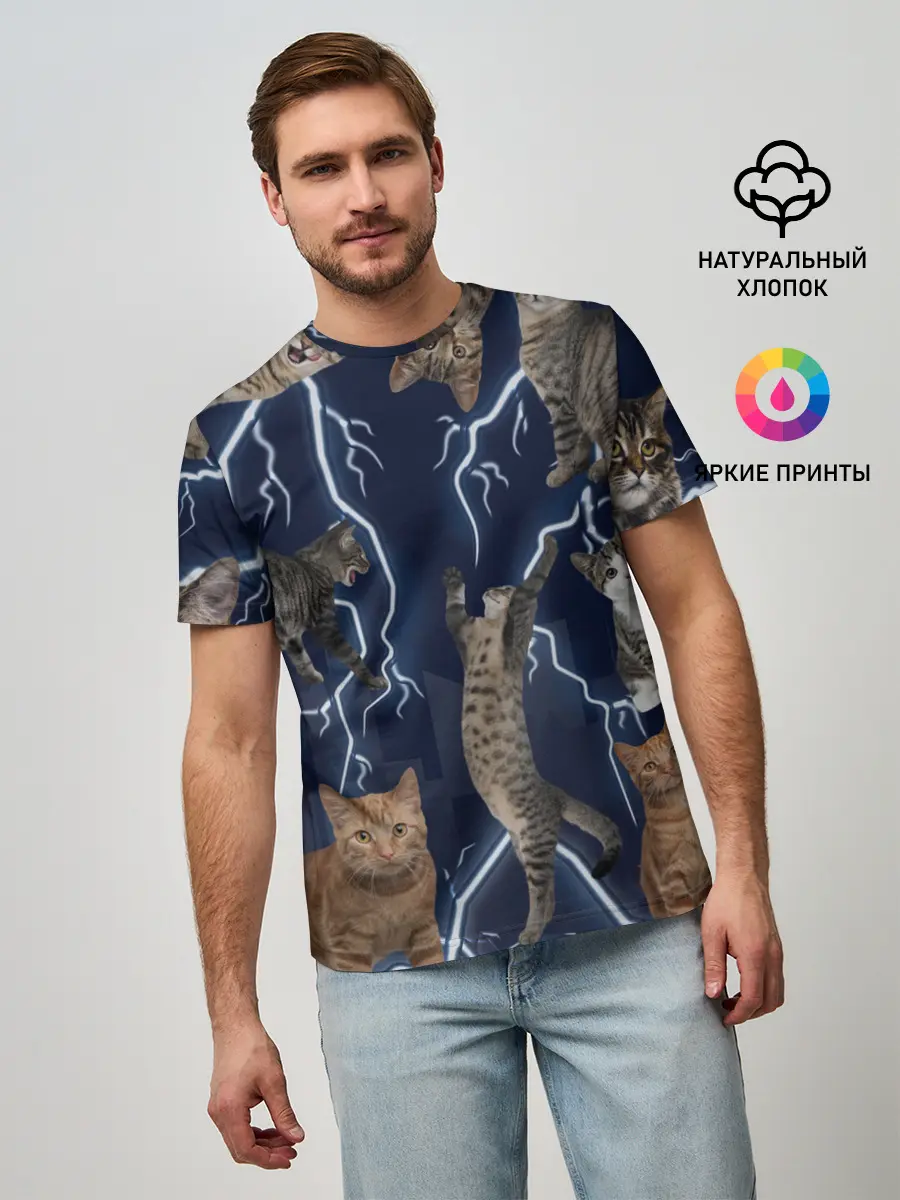 Мужская базовая футболка / Коты