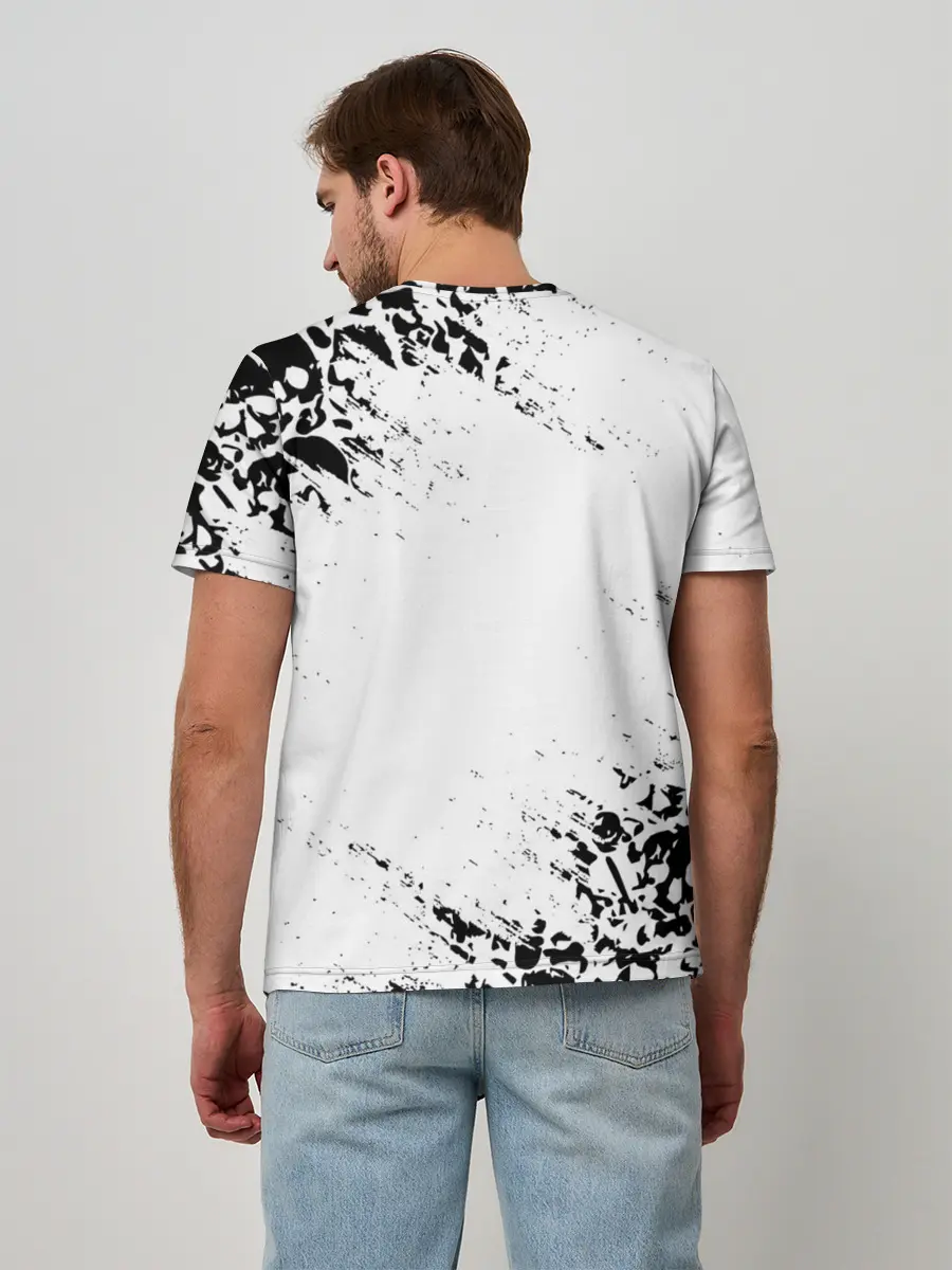 Мужская базовая футболка / БЕЛЫЕ ЧЕРЕПА | WHITE SKULLS