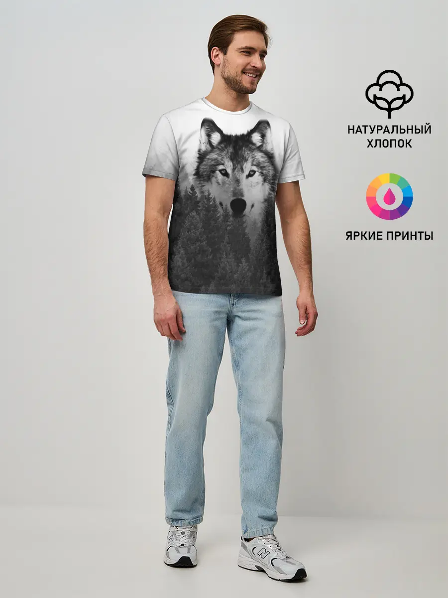 Мужская базовая футболка / Волк