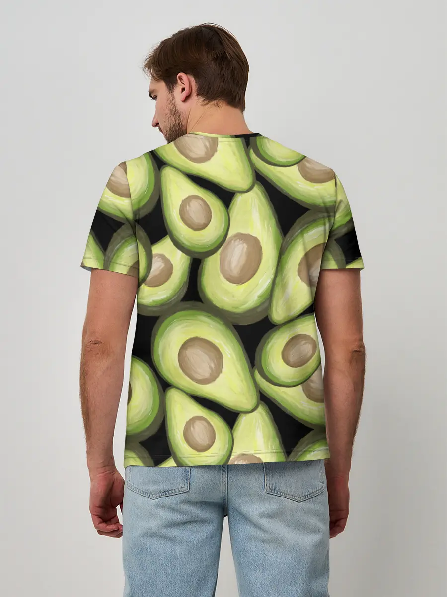 Мужская базовая футболка / Avocado background