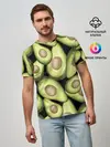 Мужская базовая футболка / Avocado background
