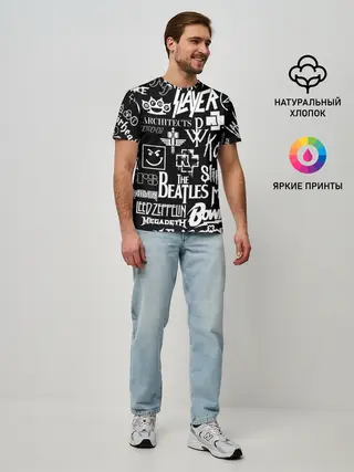 Мужская базовая футболка / ЛОГОТИПЫ РОК ГРУПП