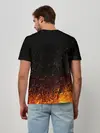 Мужская базовая футболка / Чёрный клевер Аста в огне