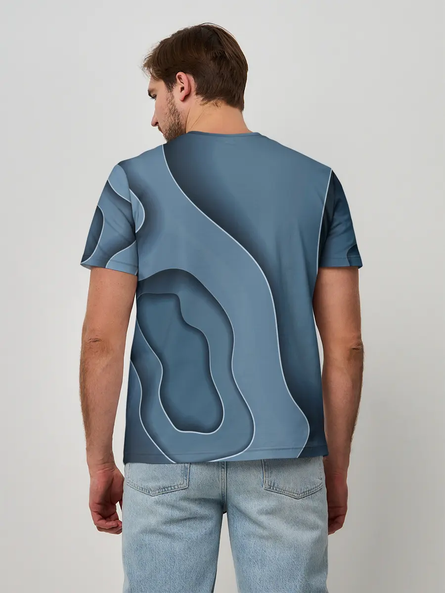 Мужская базовая футболка / Абстракция бумажные волны