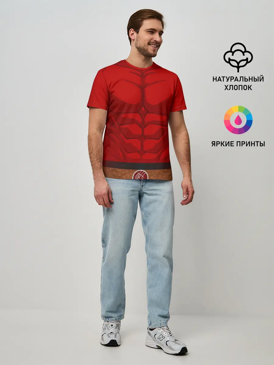 Мужская базовая футболка / Красный качок