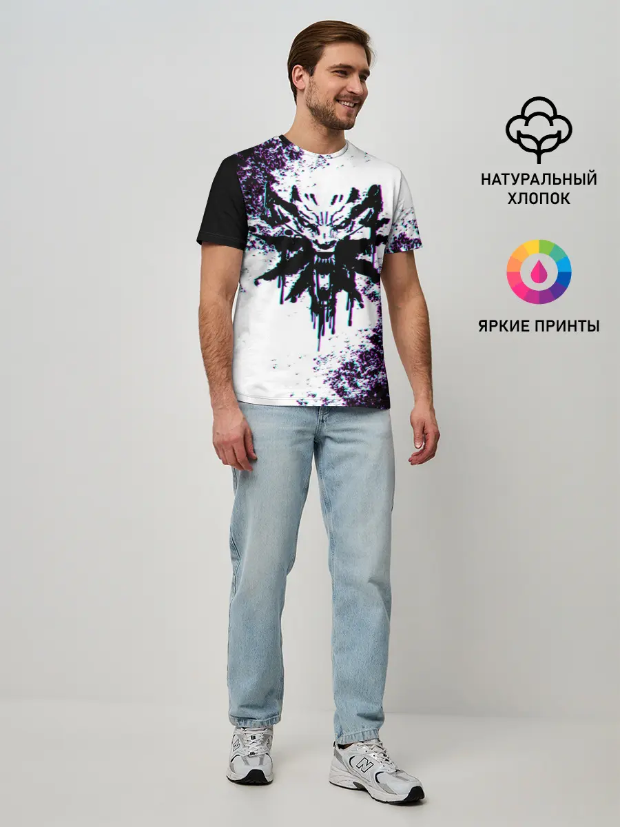 Мужская базовая футболка / THE WITCHER GLITCH / ГЛИТЧ