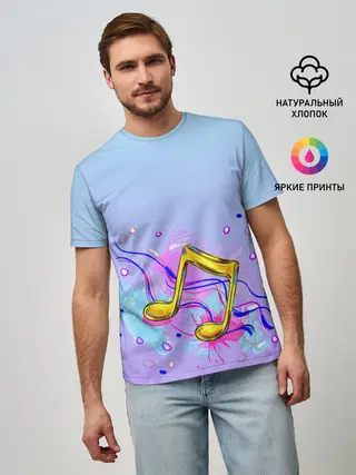 Мужская базовая футболка / ноты краски музыканту