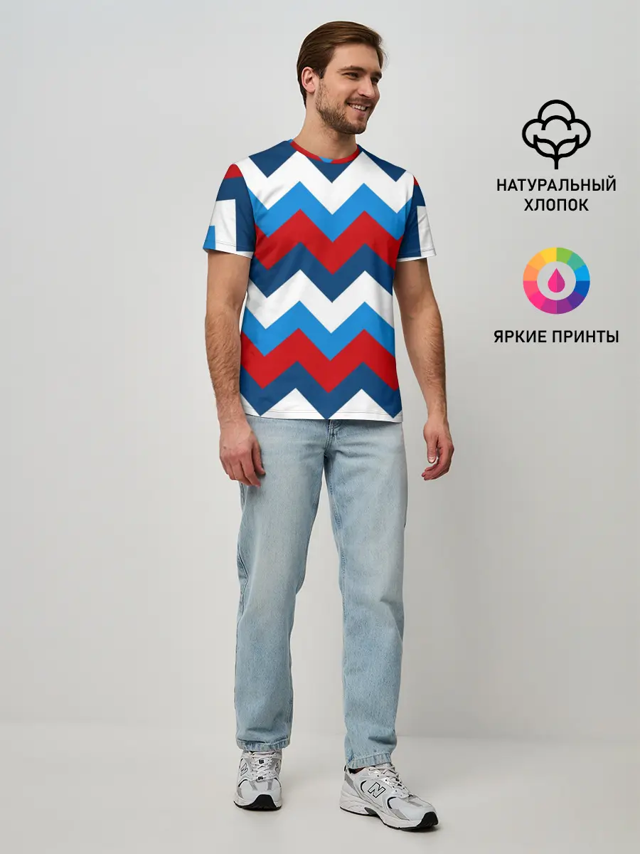 Мужская базовая футболка / Зигзаг