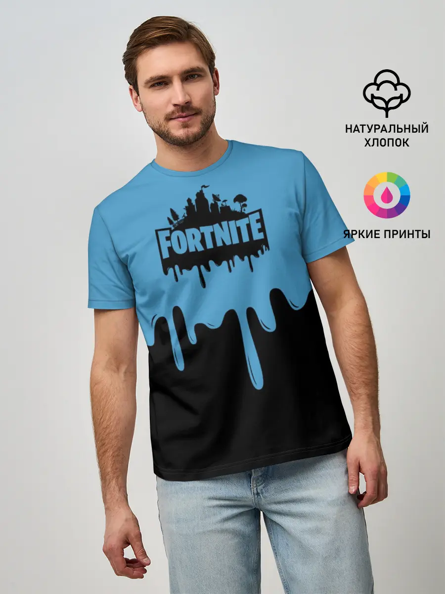 Мужская базовая футболка / FORTNITE - Black&Blue