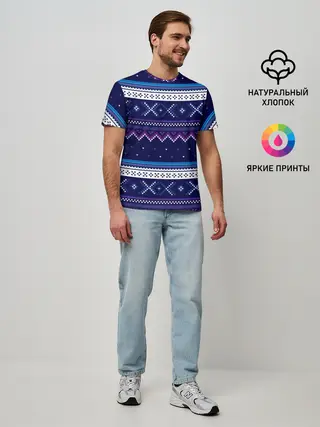 Мужская базовая футболка / Яркий узор 2