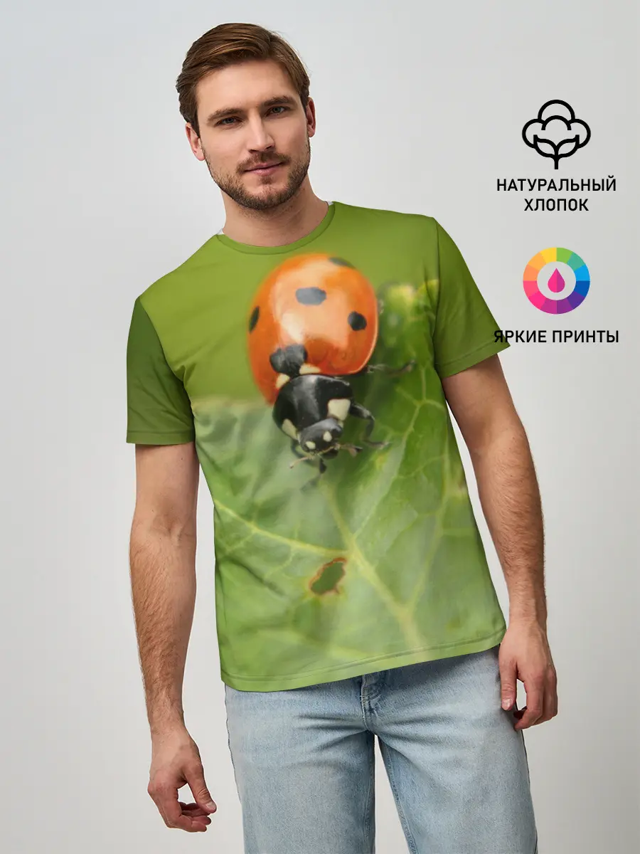 Мужская базовая футболка / Божья коровка