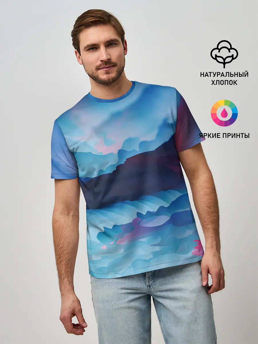 Мужская базовая футболка / Грозовые мазки