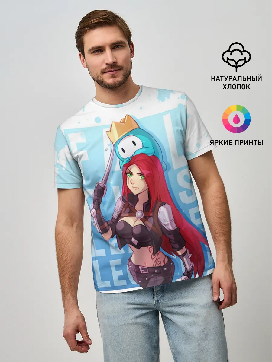 Мужская базовая футболка / Fall guys x league of legands