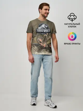 Мужская базовая футболка / Jurassic World | Мир Юрского Периода
