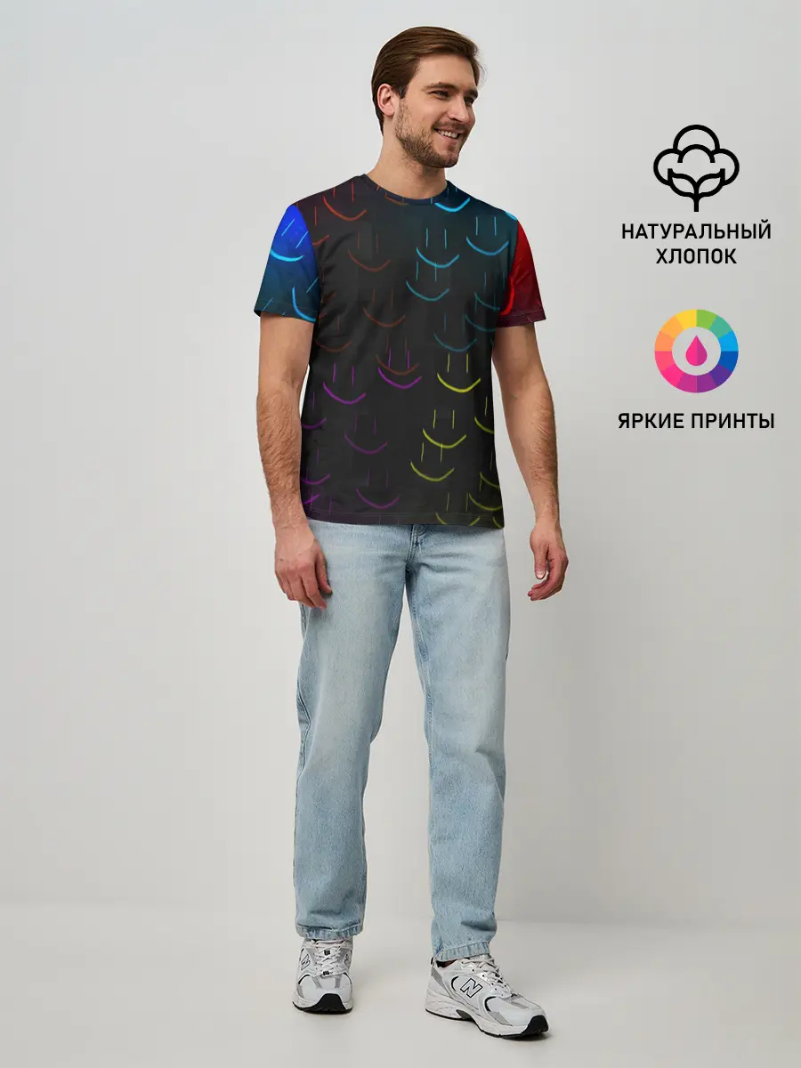 Мужская базовая футболка / Rainbow smile