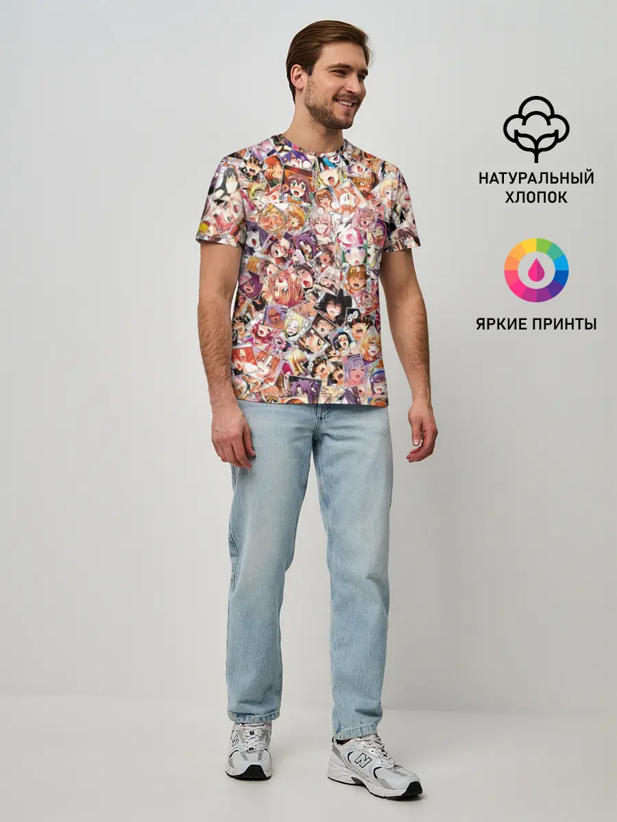 Мужская базовая футболка / Яркий паттерн АХЕГАО