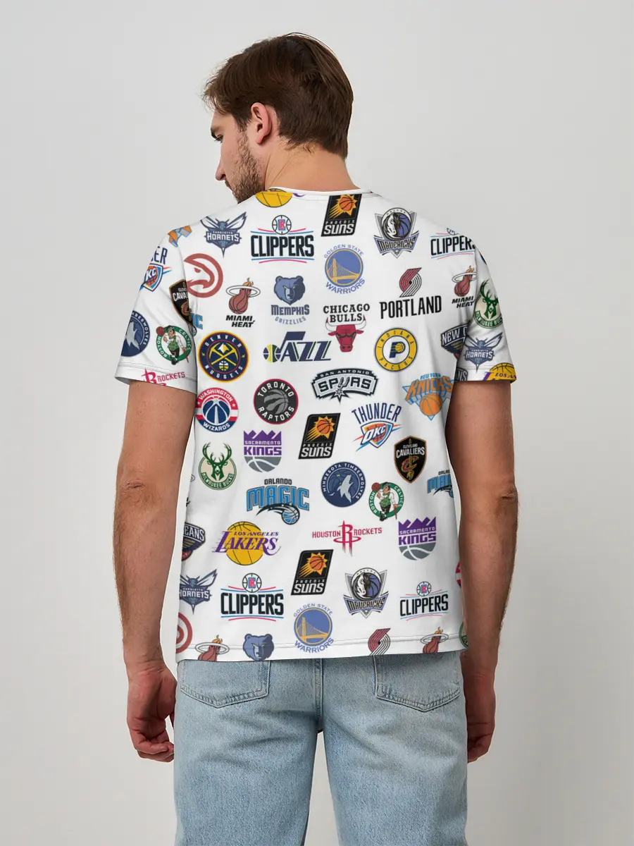 Мужская базовая футболка / NBA Pattern | НБА Паттерн