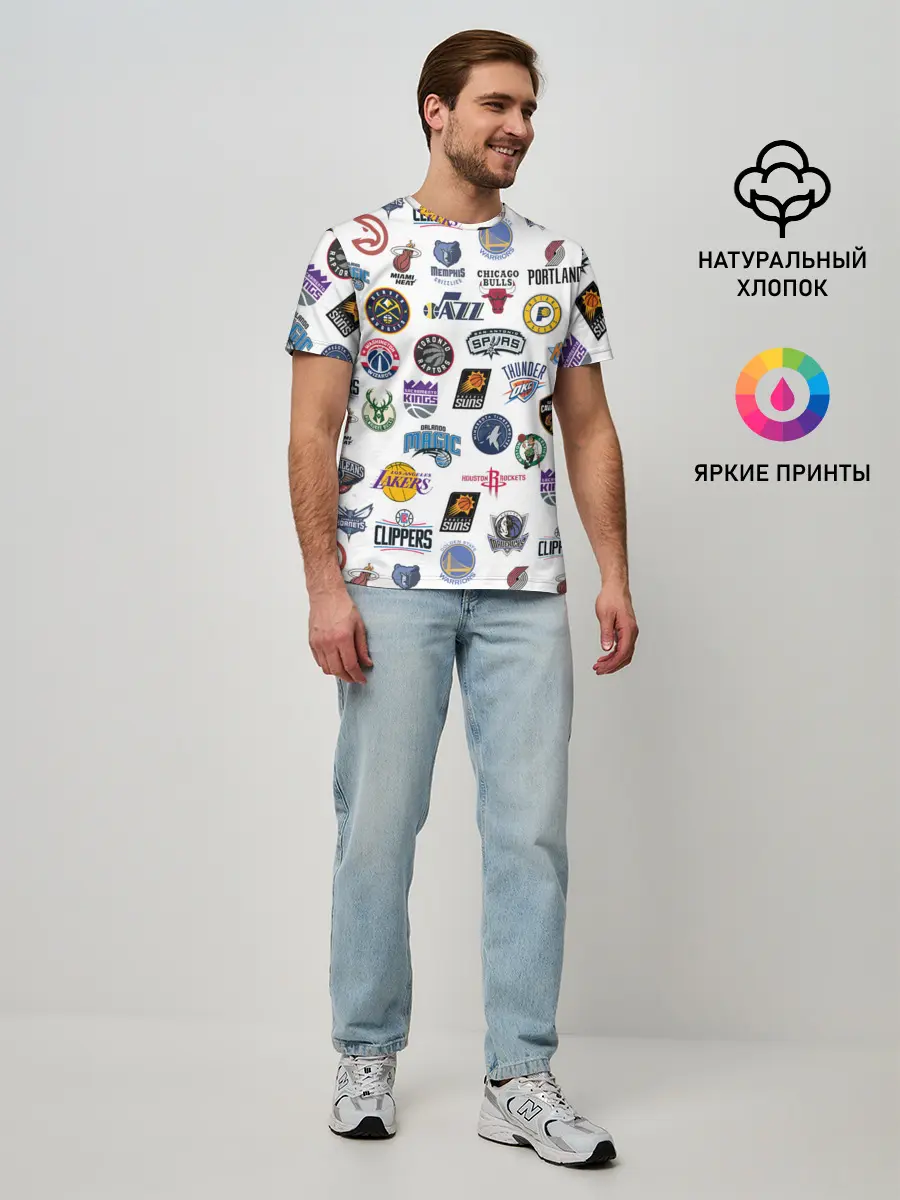 Мужская базовая футболка / NBA Pattern | НБА Паттерн
