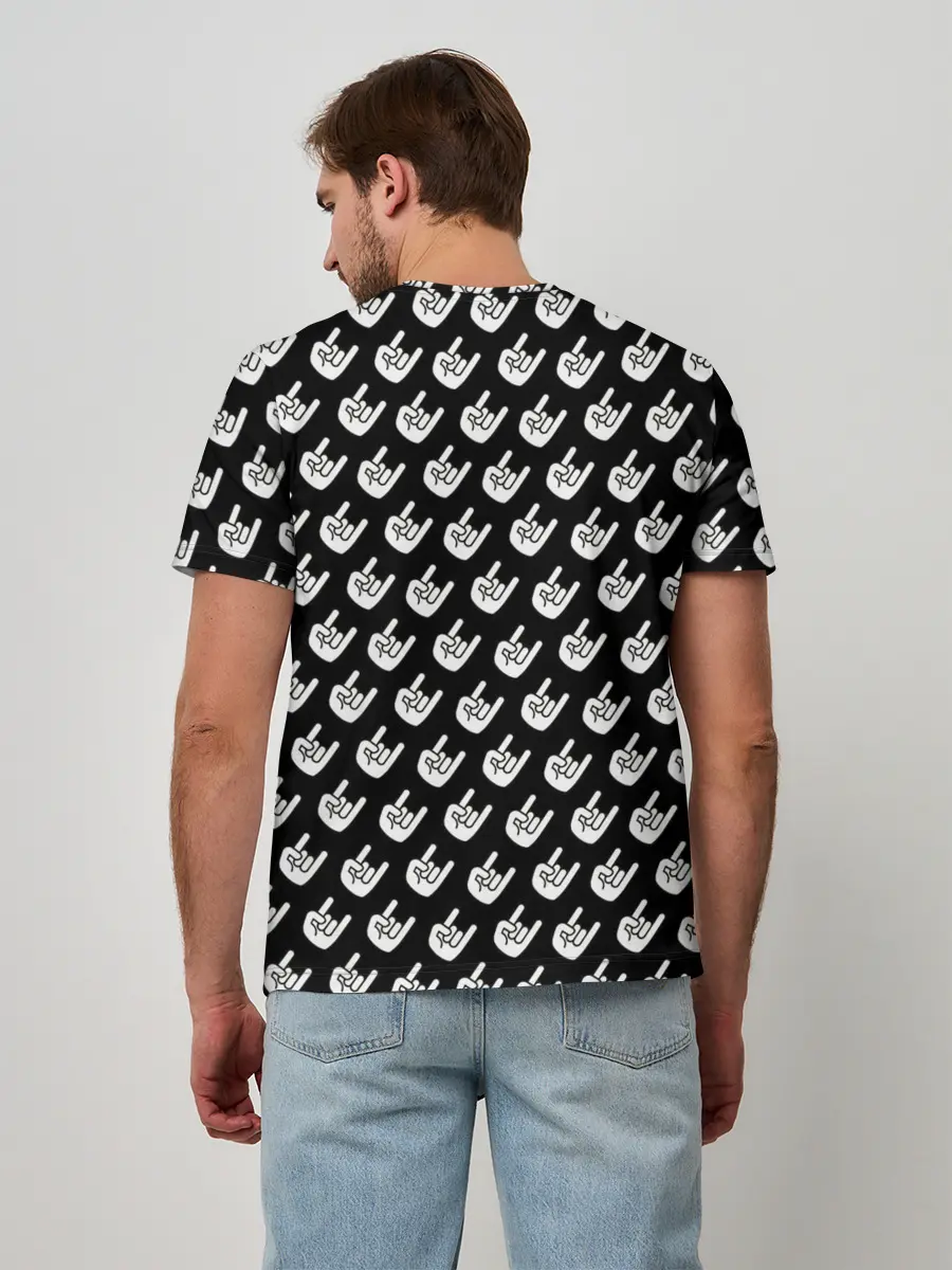 Мужская базовая футболка / Паттерн Рок коза