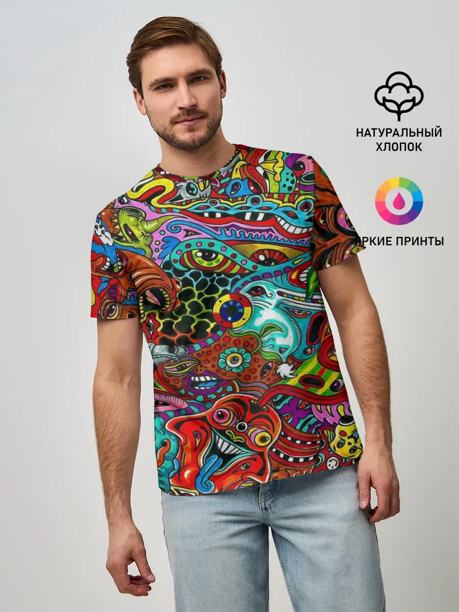 Мужская базовая футболка / Психоделика
