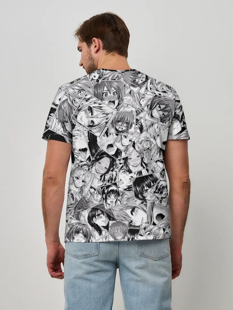 Мужская базовая футболка / Manga ahegao