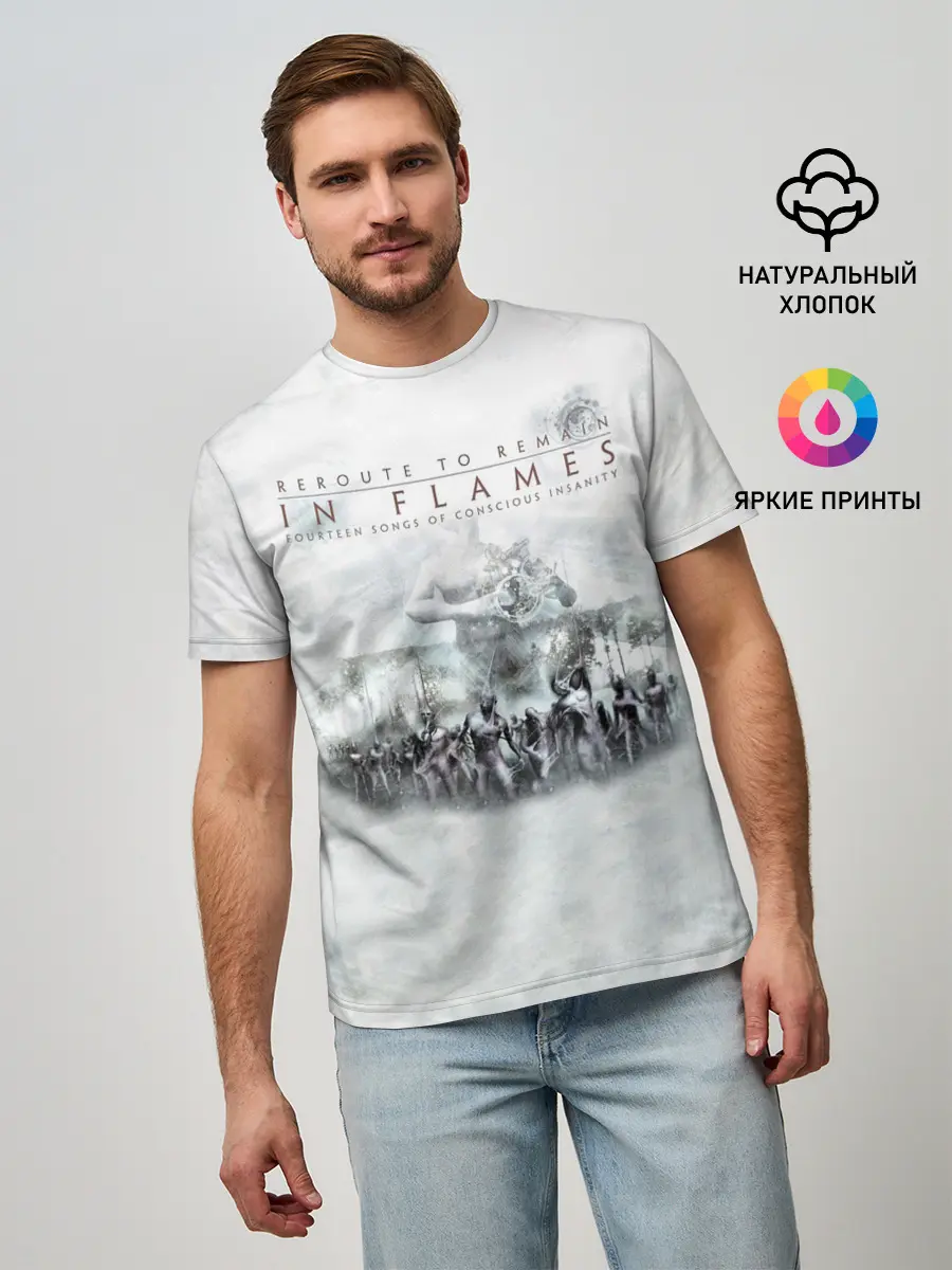 Мужская базовая футболка / Reroute to Remain - In Flames