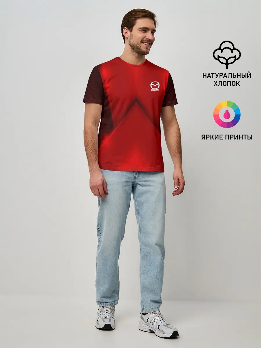 Мужская базовая футболка / Mazda car sport RED