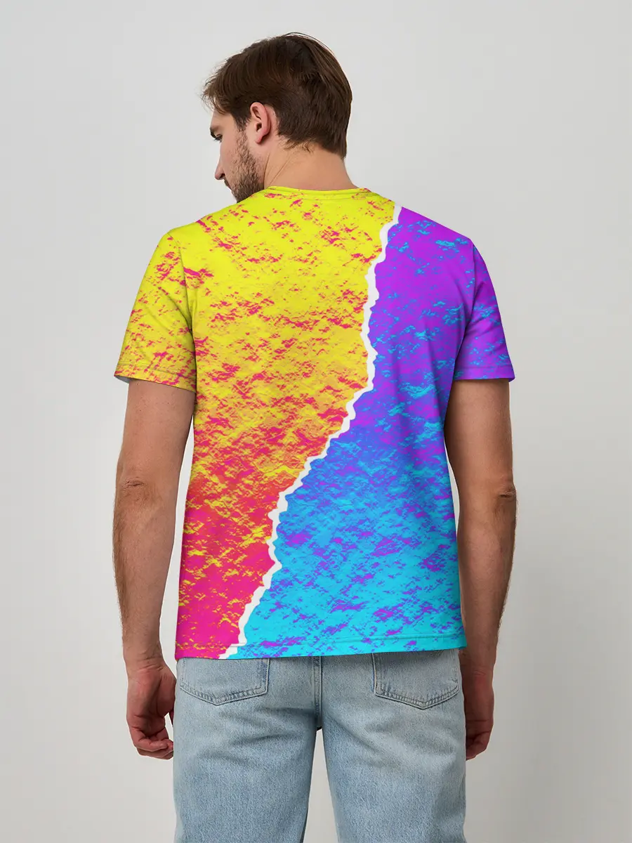 Мужская базовая футболка / Цветные переливы