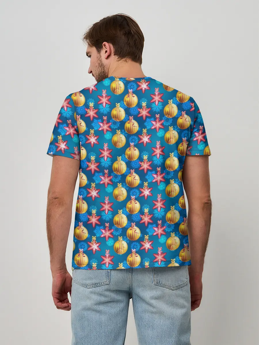 Мужская базовая футболка / Новогодние Украшения