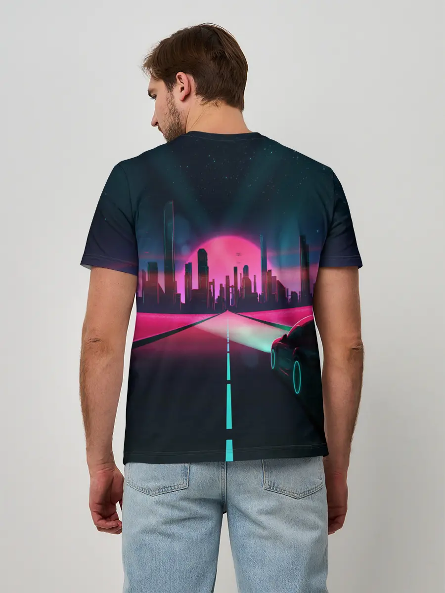 Мужская базовая футболка / НЕОНОВЫЙ ГОРОД