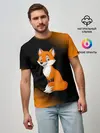 Мужская базовая футболка / Лисичка - Градиент