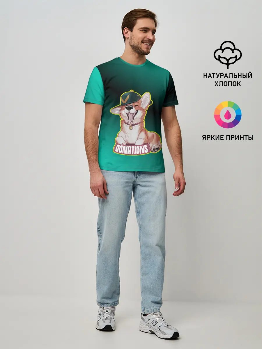 Мужская базовая футболка / корги