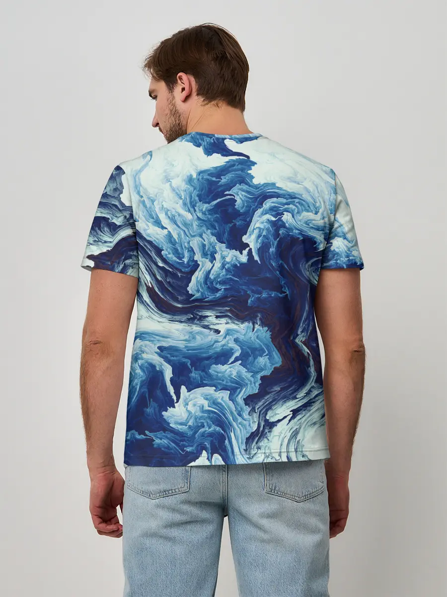 Мужская базовая футболка / Абстракция смешивание разводы
